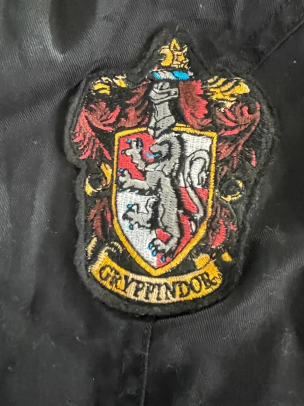 Harry Potter Gryffindor Womens Black Blazer With Striped Hood & Embroidered Cres - Picture 6 of 12
